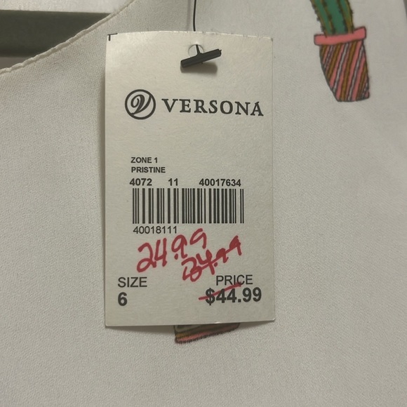 NWT Do+Be Women's Size 6 White Cactus Pattern Ruffle Sleeve Dress - Picture 5 of 14